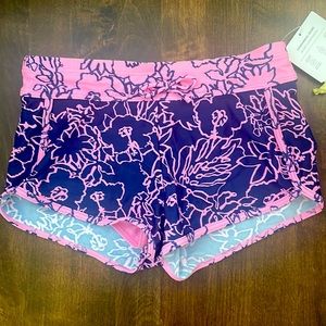 NWT Athleta Girl Cannonball 2.0 Short - swim shorts floral navy & pink large 12